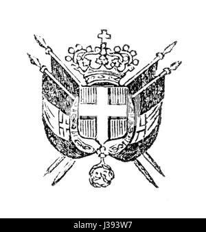 Coat of arms of the Kingdom of Sardinia Stock Photo