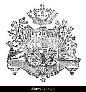 Coat of arms of the Kingdom of Sardinia Stock Photo