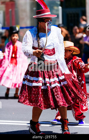 Parade bolivian Carnival. Madrid, Spain, Europe Stock Photo