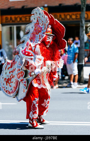 Parade bolivian Carnival. Madrid, Spain, Europe Stock Photo