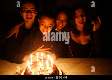 10-year-old boy's birthday. Stock Photo