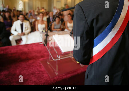 Civil wedding ceremony. city hall wedding. Stock Photo