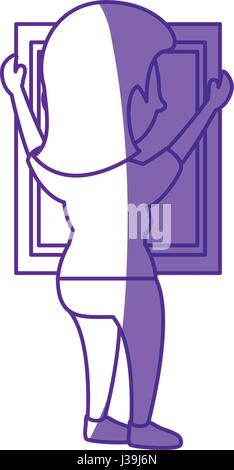 Woman putting a mirrow Stock Vector