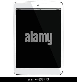 Tablet PC Hand Drawn Vector Illustration. Stock Vector