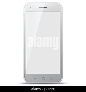 White Smart Phone Vector Illustration isolated on white. Stock Vector