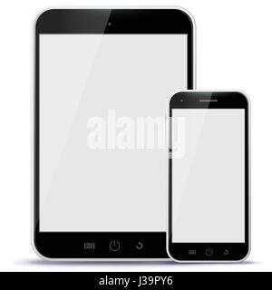 Black Smart Phone and Tablet PC Vector illustration Stock Vector