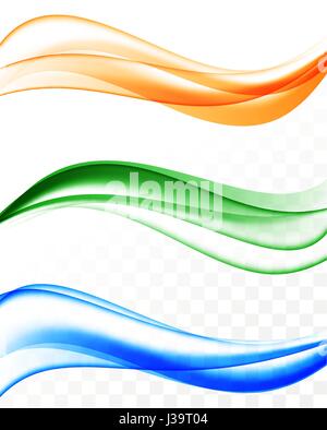 Abstract dynamic bright waves collection Stock Vector