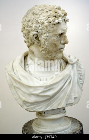 Caracalla (188-217). Roman emperor from 198-217 AD. Severan Dynasty. Bust. 212-215 AD. National Arhaeological Museum. Naples. Italy. Stock Photo