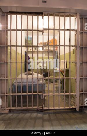 San Francisco, California, United States - April 30, 2017: Prisoner's cell of Alcatraz prison in Alcatraz Island. Stock Photo