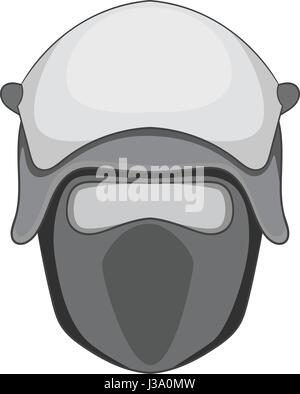 Policeman head in a face mask icon monochrome Stock Vector