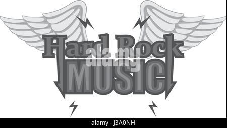 Hard rock music icon monochrome Stock Vector