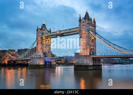 Tower Bridge and River Thames in the Morning, London, United Kingdom Stock Photo