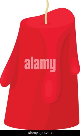 Red melted candle icon, flat style Stock Vector