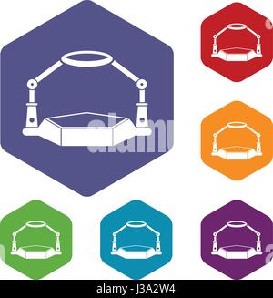 Table magnify icons set hexagon Stock Vector