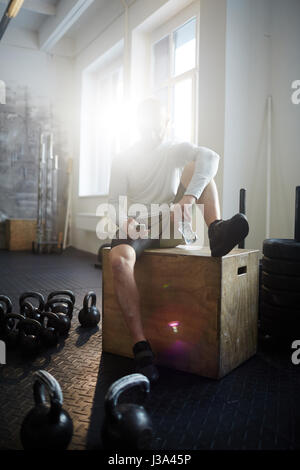 Man Resting After Workout Stock Photo