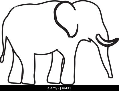 Vector illustration of elephant silhouette Stock Vector Art ...