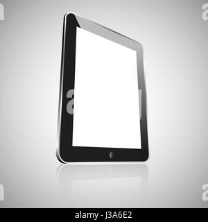 A realistic empty black tablet isolated Stock Photo
