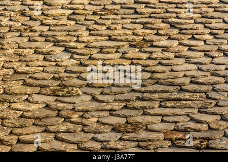 Traditional slate roof in Auvergne, France Stock Photo