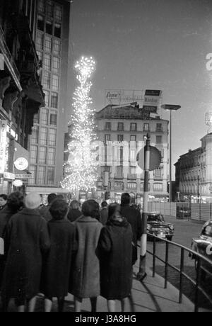 View of Plaza de Callao in Madrid, 1963 Stock Photo