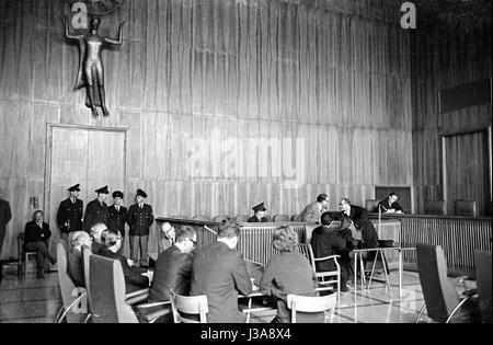 Sentencing in the Bruehne-Ferbach process in Munich, 1962 Stock Photo