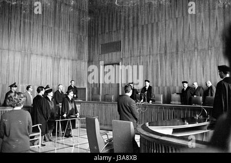 Sentencing in the Bruehne-Ferbach process in Munich, 1962 Stock Photo