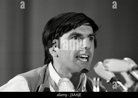 Political activist Rudi Dutschke at the Univeristy FU Berlin, 1967 Stock Photo