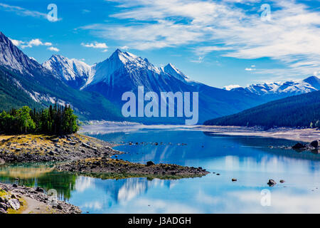 Medicine Lake, Jasper National Park, Alberta, Canada Stock Photo