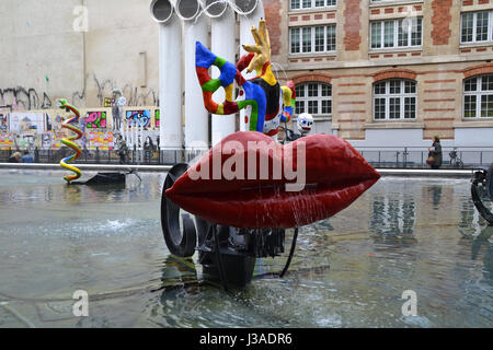 Stravinsky Fountain in Paris, France Stock Photo