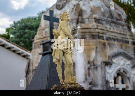 Sculpture at Sao Francisco de Assis Church Cemetery - Sao Joao Del Rei, Minas Gerais, Brazil Stock Photo