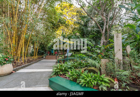 Entrance to Foster Botanical gardens in Honolulu Hawaii Stock Photo