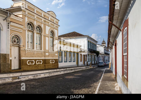 Colonial balconies on facade in Sao Joao del Rei, Brazil Stock Photo - Alamy