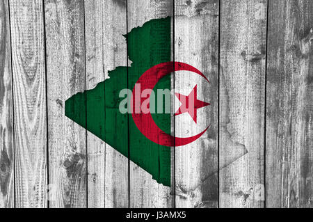 Map and flag of Algeria on weathered concrete Stock Photo - Alamy