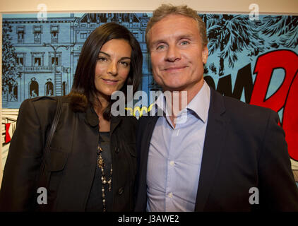 Monaco, Monaco. 03rd May, 2017. Monaco, Monte Carlo - May 03, 2017: F1 Pilot David Coulthard and wife Karen Minier at Vernissage Michel Vaillant in Monaco | Verwendung weltweit Credit: dpa/Alamy Live News Stock Photo