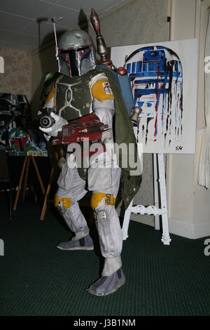 Blackfriars Ouseburn Cinema, Newcastle upon Tyne, UK. 4th May, 2017. Star Wars Day: An Evening With Boba Fett. Actor Jeremy Bulloch who played Boba Fett in the Star Wars Trilogy, UK Credit: David Whinham/Alamy Live News Stock Photo