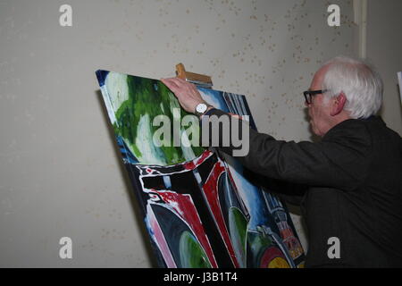 Blackfriars Ouseburn Cinema, Newcastle upon Tyne, UK. 4th May, 2017. Star Wars Day: An Evening With Boba Fett. Actor Jeremy Bulloch who played Boba Fett in the Star Wars Trilogy, UK Credit: David Whinham/Alamy Live News Stock Photo