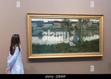 London, UK. 5th May, 2017. Le Passeur by William Stott of Oldham is displayed at Tate Britain in London. Le Passeur (The Ferryman) has been secured for the British public through major gifts from The National Lottery, the John Ellerman Foundation and Art Fund. Credit: Vickie Flores/Alamy Live News Stock Photo