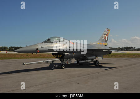 FORT LAUDERDALE FL - MAY 04: U.S. Air Force F-16 Viper sits on the tarmac at Fort Lauderdale Executive Airport during Fort Lauderdale Air Show Media day on May 4, 2017 in Fort Lauderdale, Florida. Credit: mpi04/MediaPunch Stock Photo