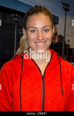 Madrid, Spain. 5th May, 2017. Angelique Kerber during the draw of the WTA Premiere Mandatory  at the Mutua de Madrid Tennis Open, Madrid on Friday 05 May 2017 Credit: Gtres Información más Comuniación on line,S.L./Alamy Live News Stock Photo