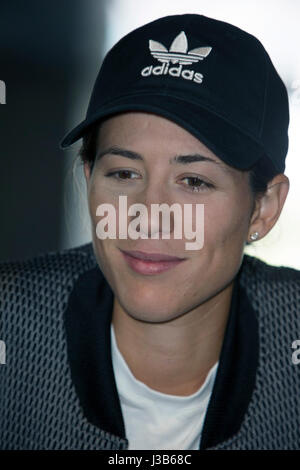 Madrid, Spain. 5th May, 2017. Garbiñe Muguruza during the draw of the WTA Premiere Mandatory  at the Mutua de Madrid Tennis Open, Madrid on Friday 05 May 2017 Credit: Gtres Información más Comuniación on line,S.L./Alamy Live News Stock Photo