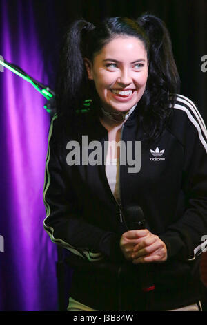 Bala Cynwyd, PA, USA. 5th May, 2017. Bishop Briggs visits Radio 104.5 performance studio in Bala Cynwyd, Pa on May 5, 2017 Credit: Star Shooter/Media Punch/Alamy Live News Stock Photo