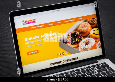 Dunkin Donuts website Stock Photo