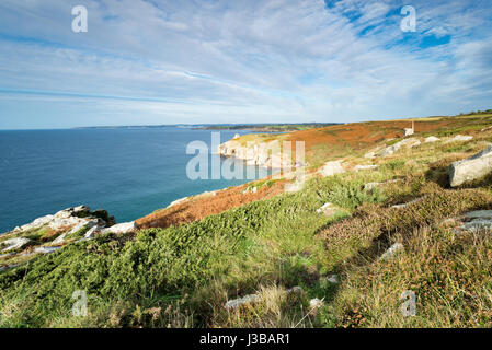 Rinsey Head near Porthleven on the Cornwall coast Stock Photo