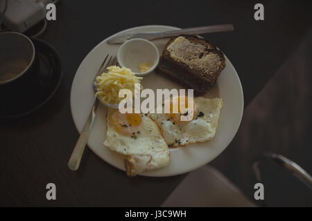 Breakfast served on the table in cafÃƒÂ© Stock Photo