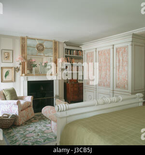An Edwardian bedroom. Stock Photo