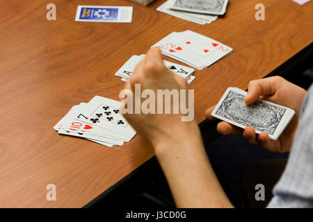 Card trick performance closeup - USA Stock Photo