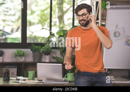Young Man Programmer Computer Technology Work Concept Stock Photo