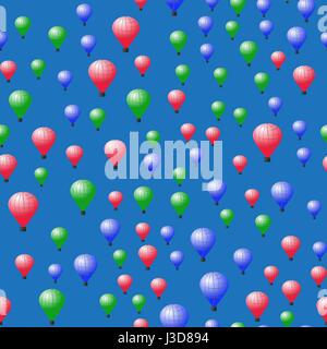 Colored Stratospheric Balloons Seamless Pattern Stock Vector