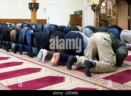 Friday prayer in the Berlin Mosque Stock Photo