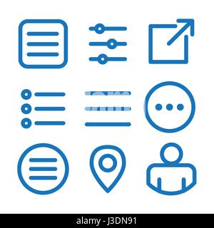 Flat Menu Icon Illustration for Website Navigation Stock Vector
