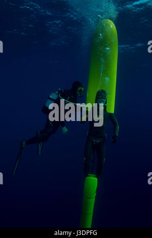 Freediving world record holder Herbert Nitsch at the training camp on Santorini, Greece Stock Photo